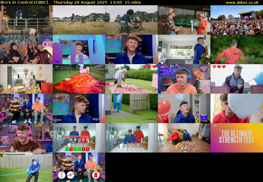 Bro's In Control (CBBC) Thursday 28 August 2025 13:00 - 13:15