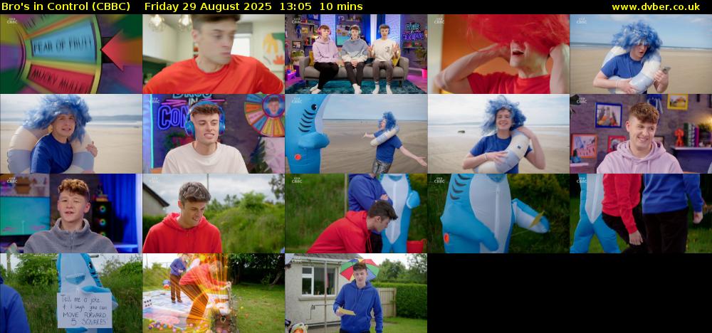 Bro's In Control (CBBC) Friday 29 August 2025 13:05 - 13:15