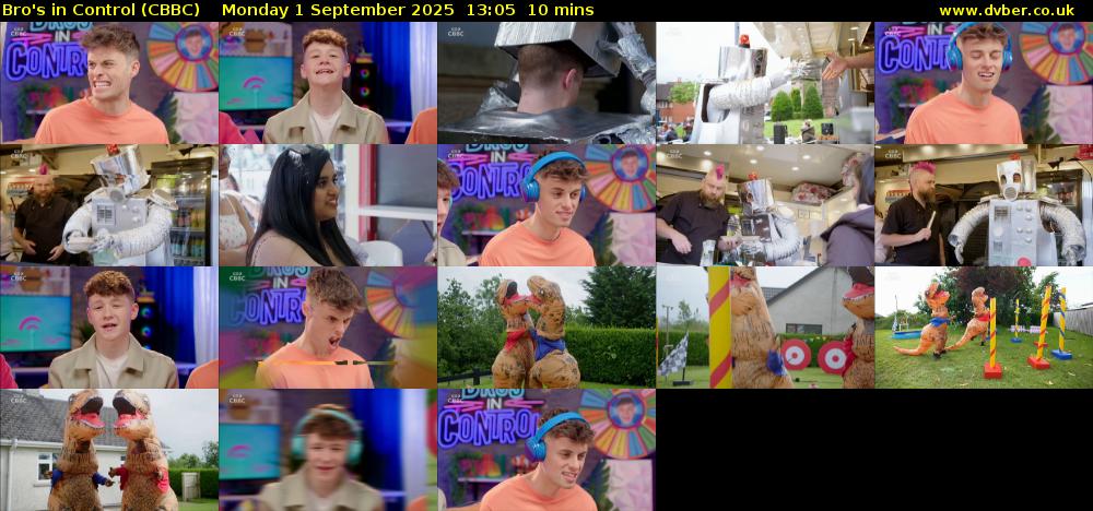 Bro's In Control (CBBC) Monday 1 September 2025 13:05 - 13:15