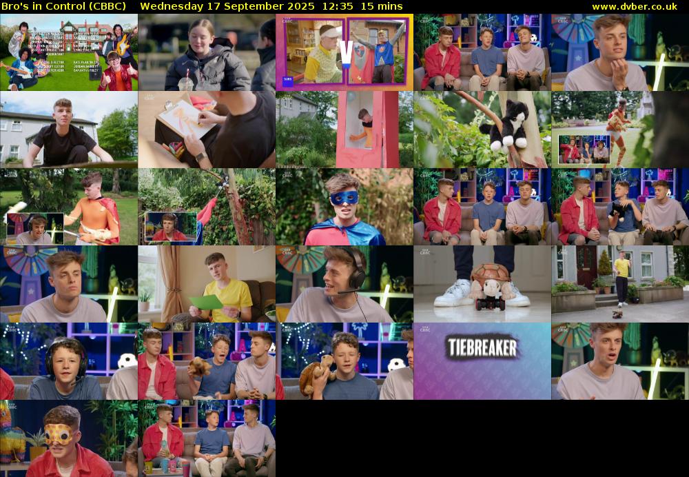 Bro's In Control (CBBC) Wednesday 17 September 2025 12:35 - 12:50