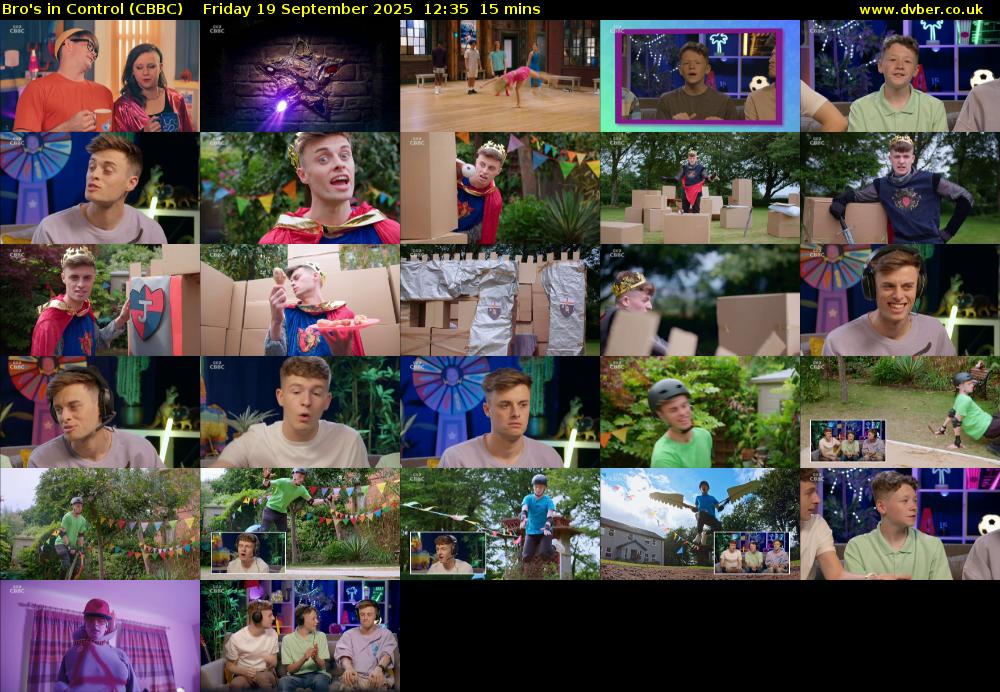 Bro's In Control (CBBC) Friday 19 September 2025 12:35 - 12:50