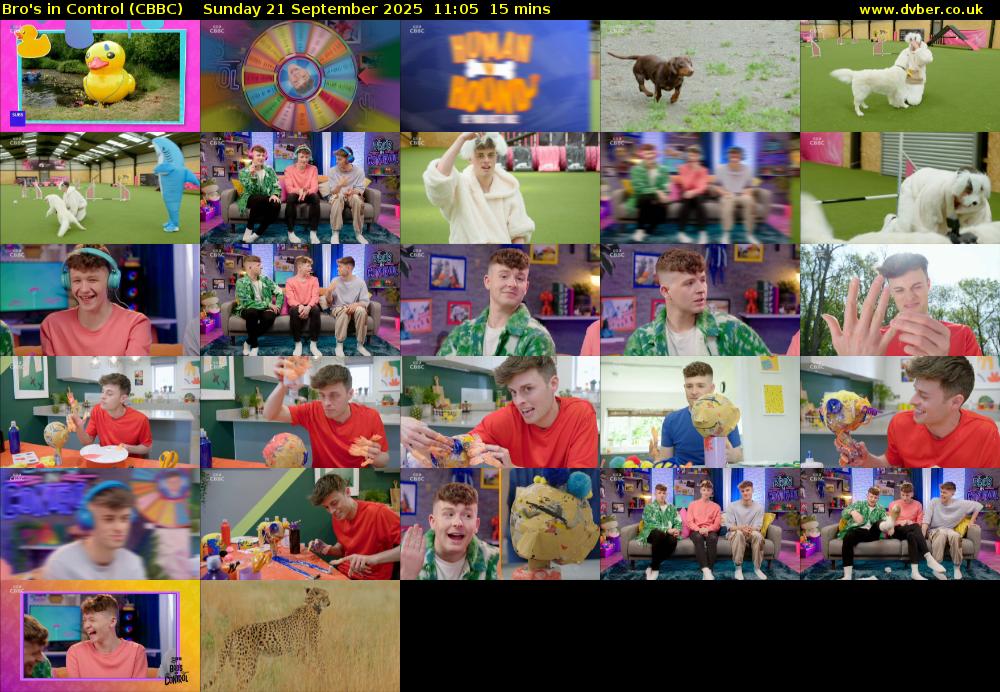 Bro's In Control (CBBC) Sunday 21 September 2025 11:05 - 11:20