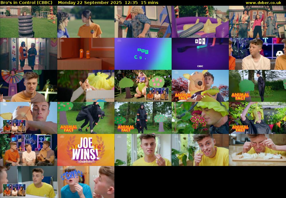 Bro's In Control (CBBC) Monday 22 September 2025 12:35 - 12:50