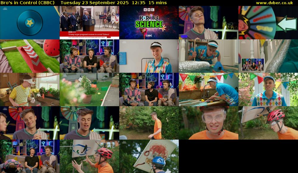 Bro's In Control (CBBC) Tuesday 23 September 2025 12:35 - 12:50