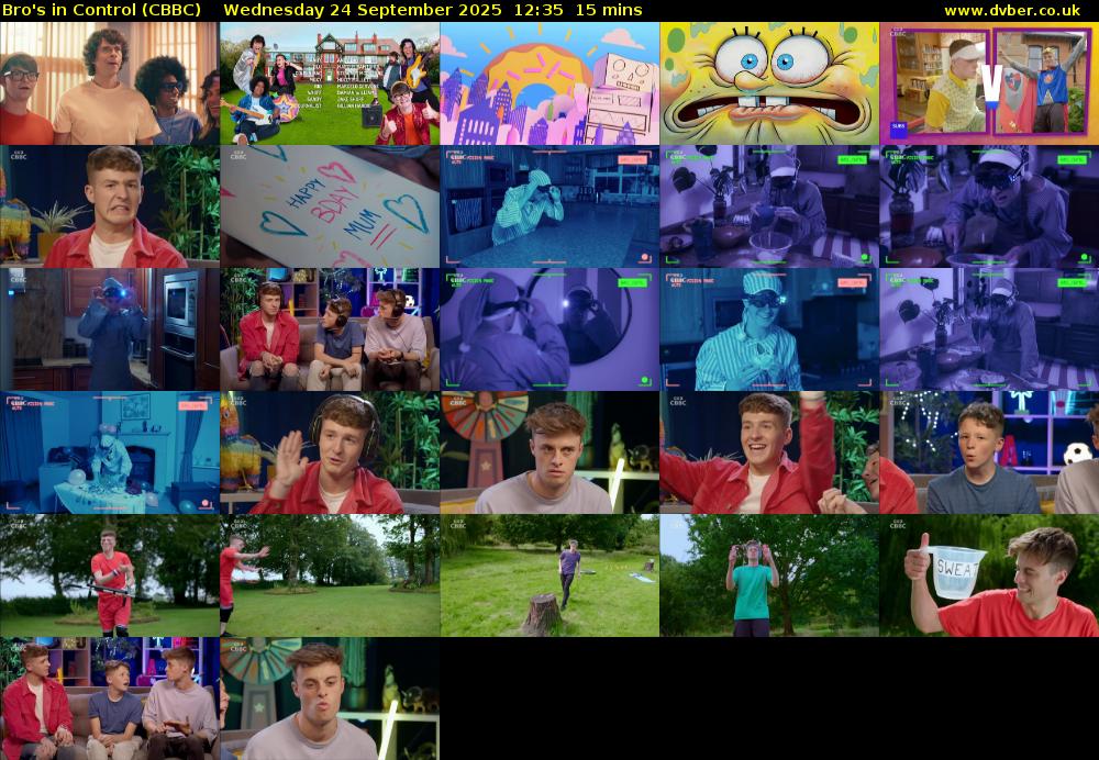 Bro's In Control (CBBC) Wednesday 24 September 2025 12:35 - 12:50