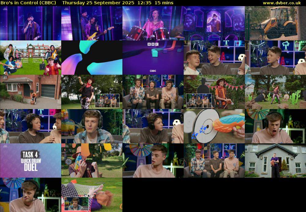 Bro's In Control (CBBC) Thursday 25 September 2025 12:35 - 12:50