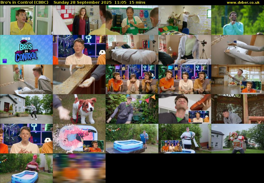 Bro's In Control (CBBC) Sunday 28 September 2025 11:05 - 11:20