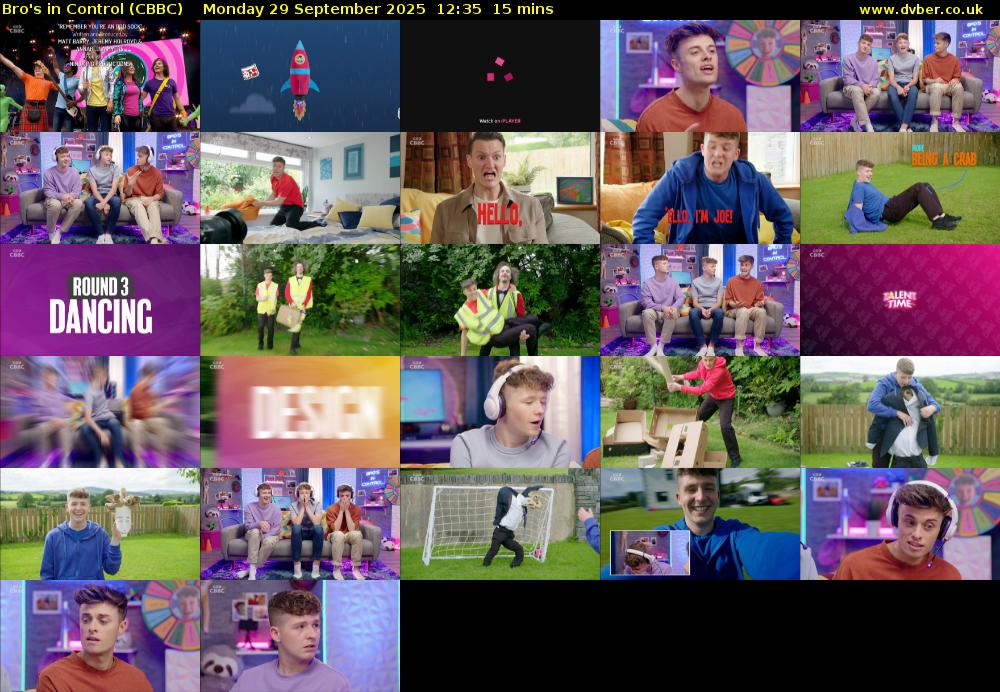 Bro's In Control (CBBC) Monday 29 September 2025 12:35 - 12:50