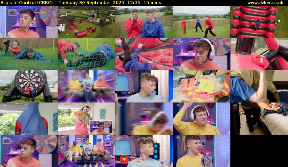 Bro's In Control (CBBC) Tuesday 30 September 2025 12:35 - 12:50