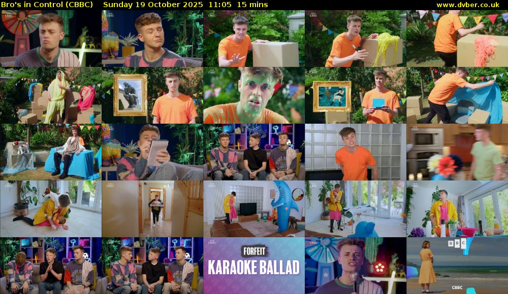 Bro's In Control (CBBC) Sunday 19 October 2025 11:05 - 11:20