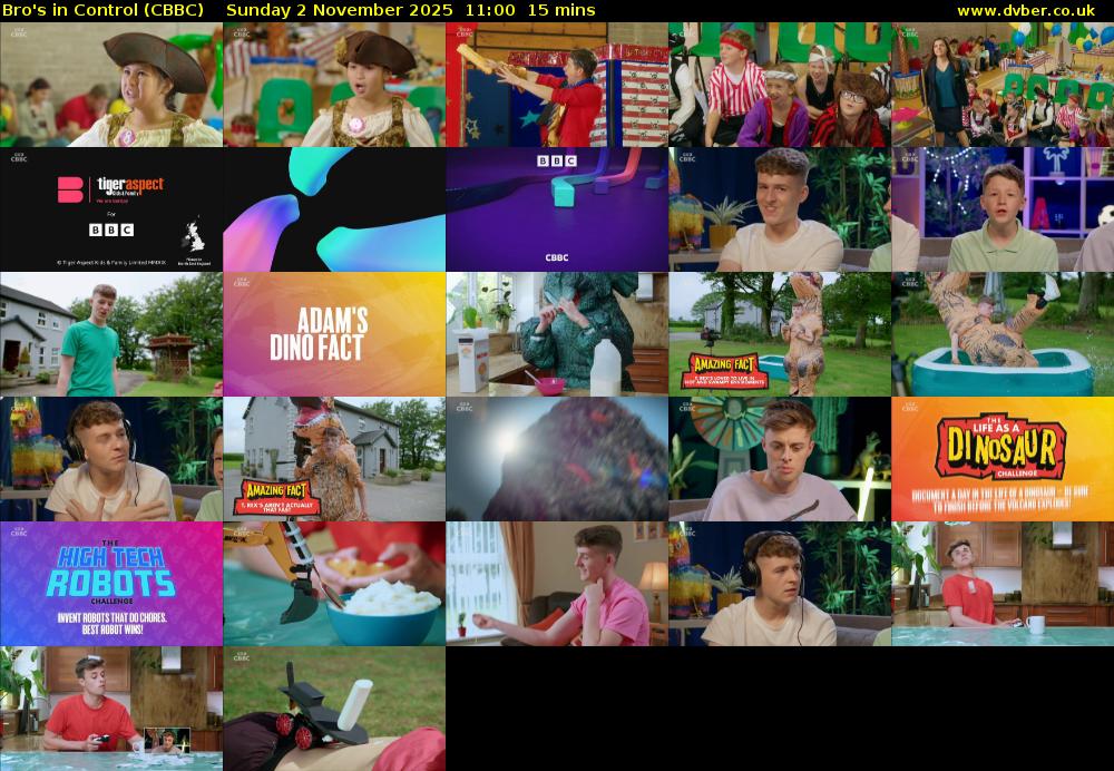 Bro's In Control (CBBC) Sunday 2 November 2025 11:00 - 11:15