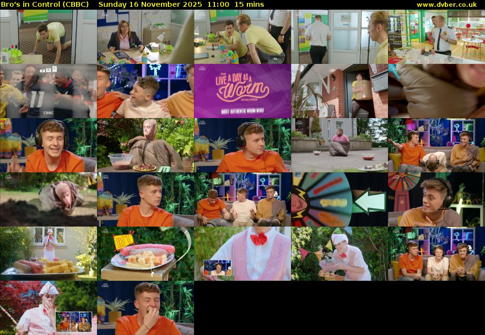 Bro's In Control (CBBC) Sunday 16 November 2025 11:00 - 11:15
