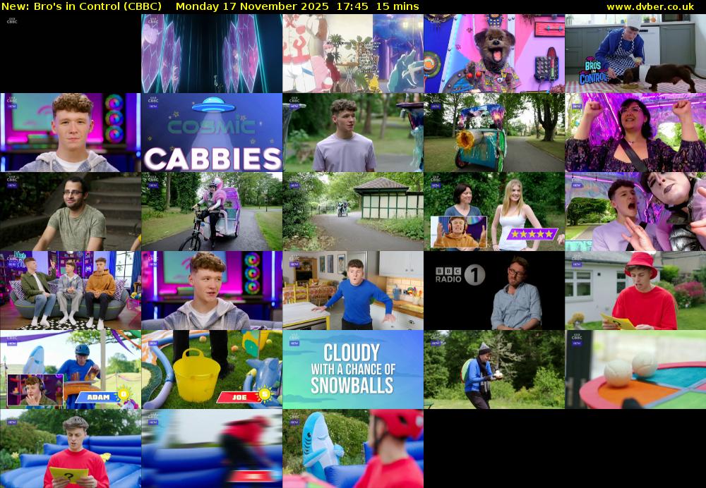 Bro's In Control (CBBC) Monday 17 November 2025 17:45 - 18:00