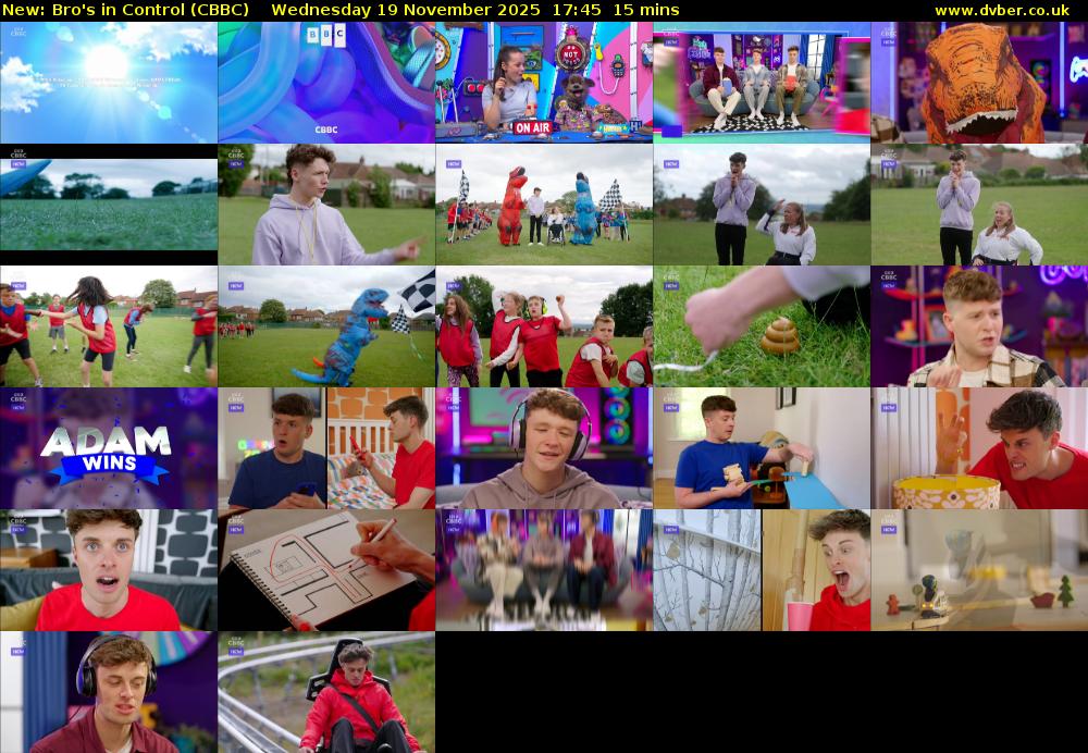 Bro's In Control (CBBC) Wednesday 19 November 2025 17:45 - 18:00