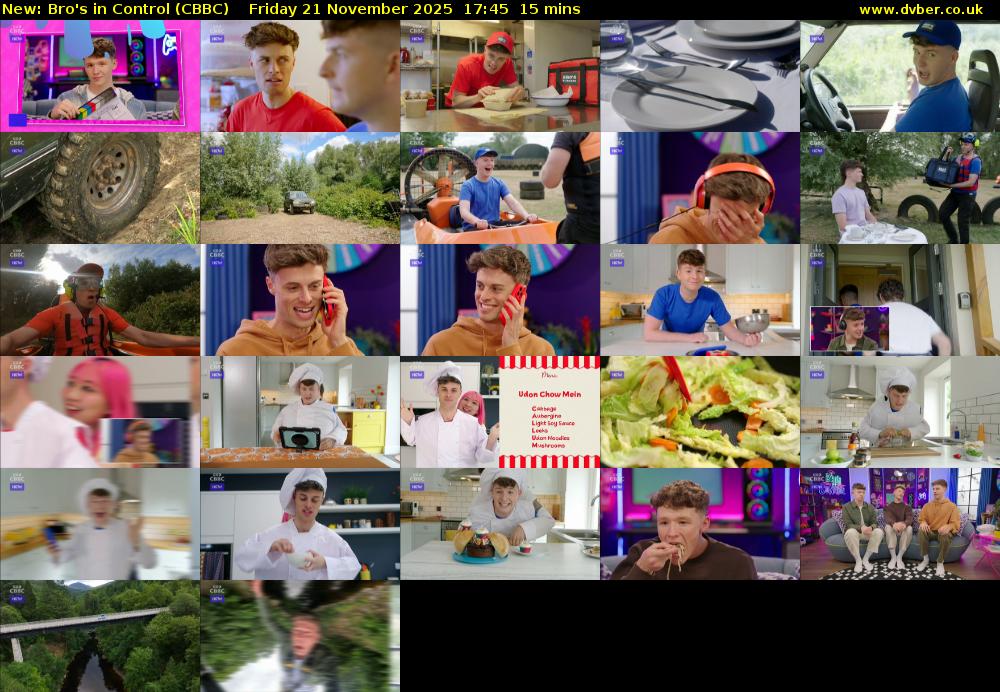 Bro's In Control (CBBC) Friday 21 November 2025 17:45 - 18:00