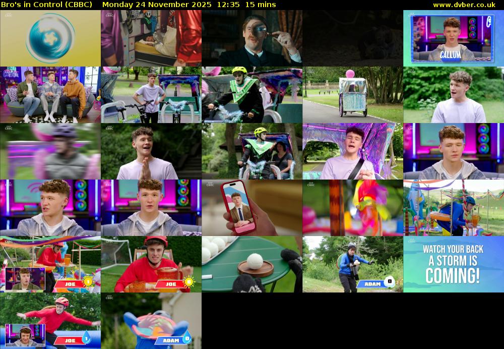 Bro's In Control (CBBC) Monday 24 November 2025 12:35 - 12:50