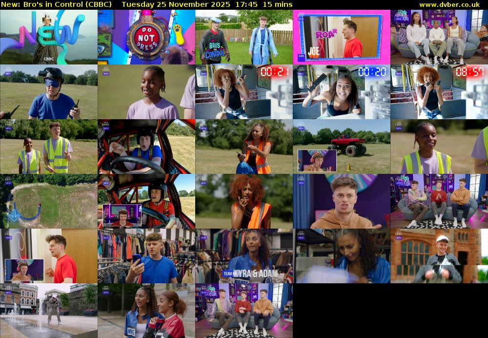 Bro's In Control (CBBC) Tuesday 25 November 2025 17:45 - 18:00