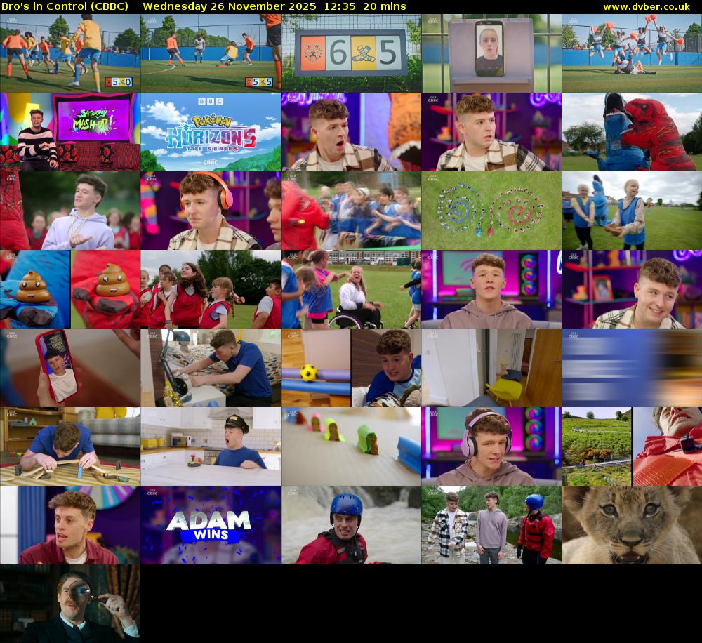 Bro's In Control (CBBC) Wednesday 26 November 2025 12:35 - 12:55