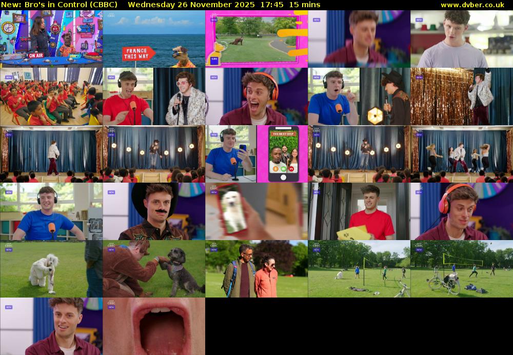 Bro's In Control (CBBC) Wednesday 26 November 2025 17:45 - 18:00
