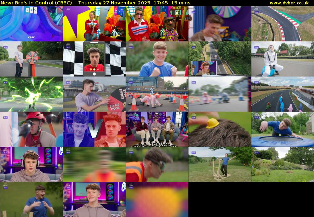 Bro's In Control (CBBC) Thursday 27 November 2025 17:45 - 18:00