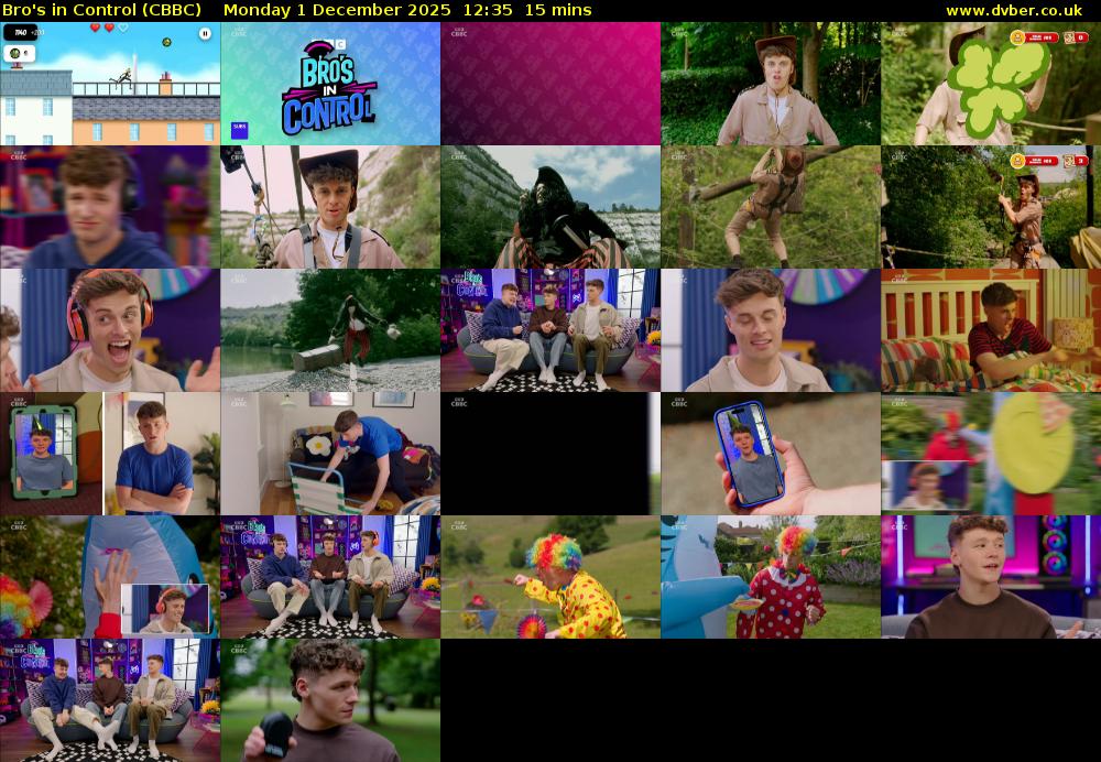 Bro's In Control (CBBC) Monday 1 December 2025 12:35 - 12:50