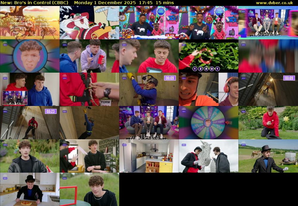Bro's In Control (CBBC) Monday 1 December 2025 17:45 - 18:00