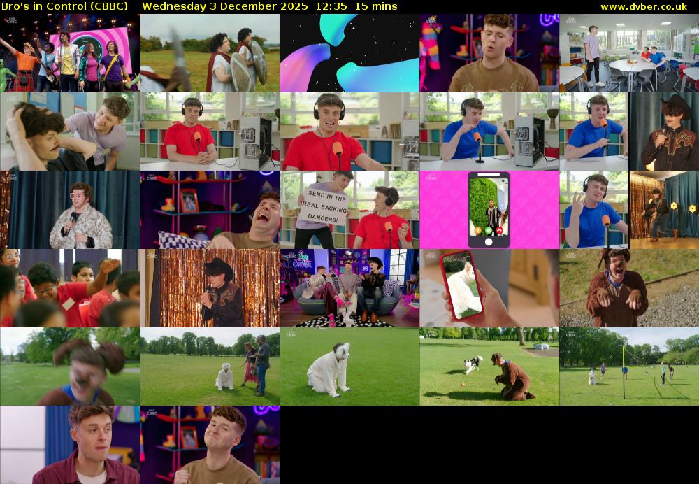 Bro's In Control (CBBC) Wednesday 3 December 2025 12:35 - 12:50