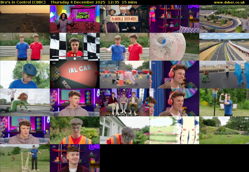 Bro's In Control (CBBC) Thursday 4 December 2025 12:35 - 12:50