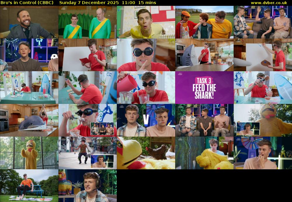 Bro's In Control (CBBC) Sunday 7 December 2025 11:00 - 11:15