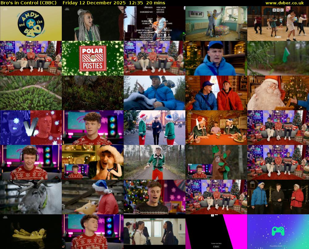 Bro's In Control (CBBC) Friday 12 December 2025 12:35 - 12:55