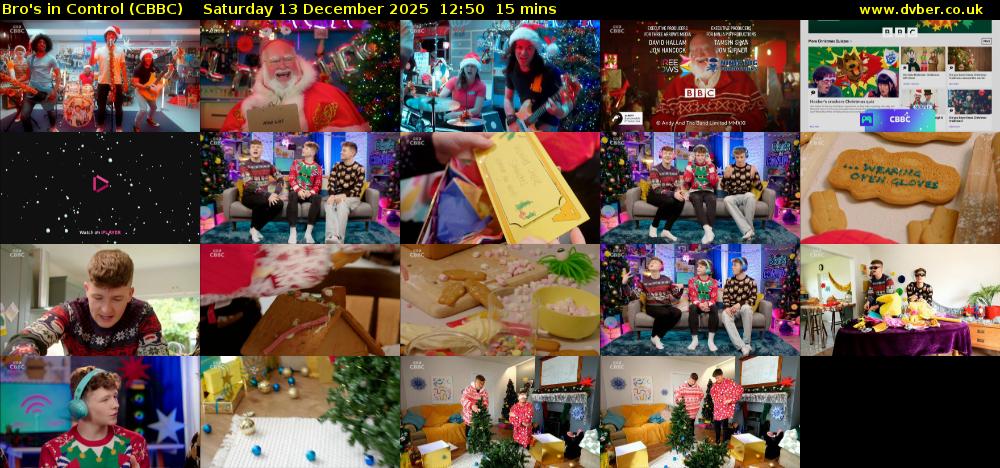 Bro's In Control (CBBC) Saturday 13 December 2025 12:50 - 13:05