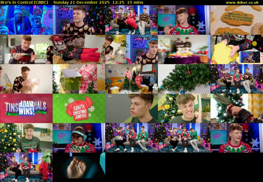 Bro's In Control (CBBC) Sunday 21 December 2025 12:25 - 12:40