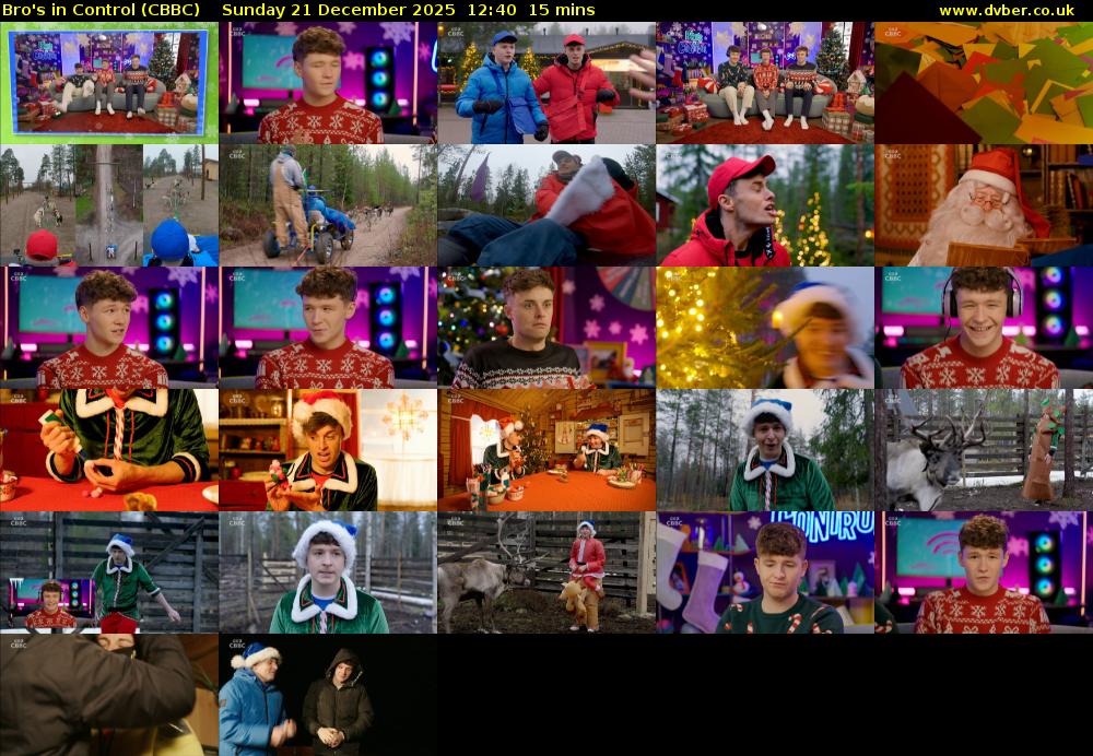 Bro's In Control (CBBC) Sunday 21 December 2025 12:40 - 12:55