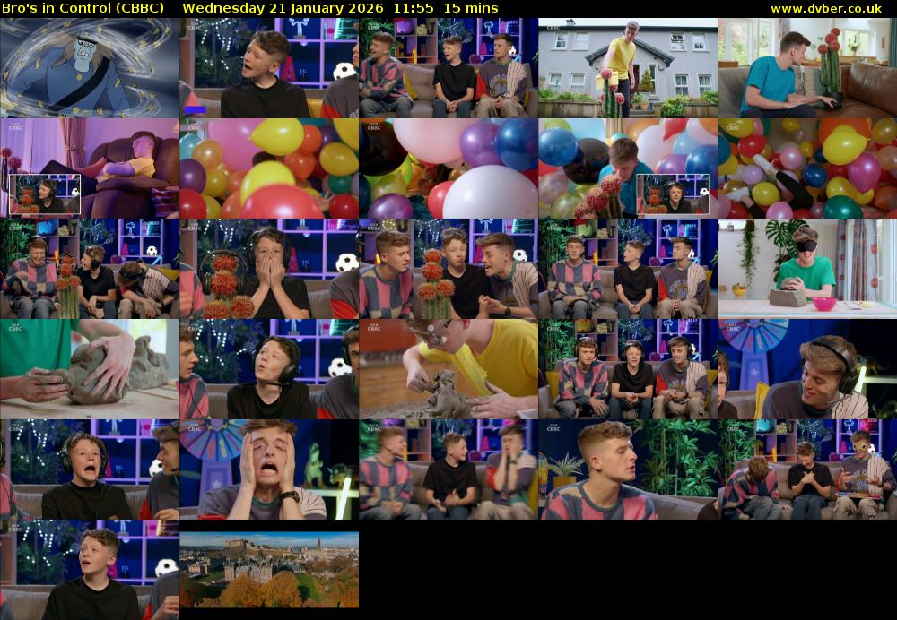 Bro's In Control (CBBC) Wednesday 21 January 2026 11:55 - 12:10