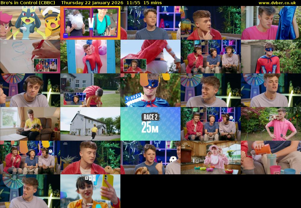 Bro's In Control (CBBC) Thursday 22 January 2026 11:55 - 12:10
