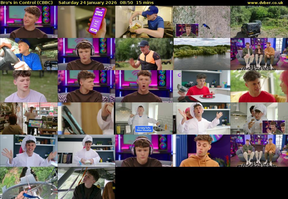 Bro's In Control (CBBC) Saturday 24 January 2026 08:50 - 09:05