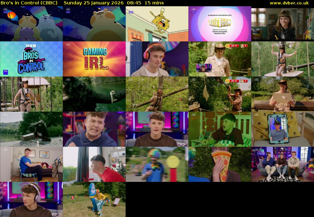 Bro's In Control (CBBC) Sunday 25 January 2026 08:45 - 09:00
