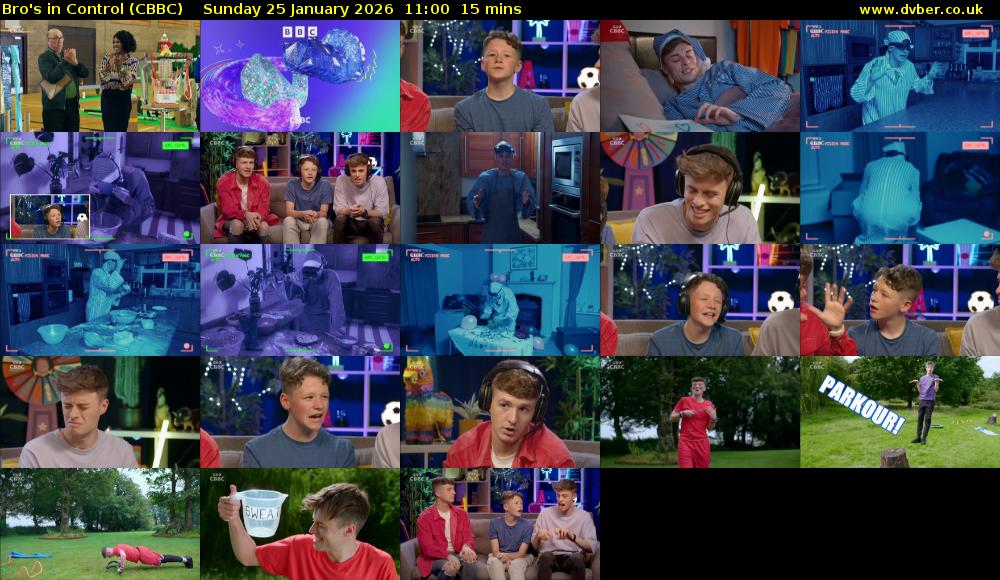 Bro's In Control (CBBC) Sunday 25 January 2026 11:00 - 11:15