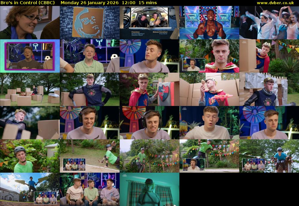 Bro's In Control (CBBC) Monday 26 January 2026 12:00 - 12:15