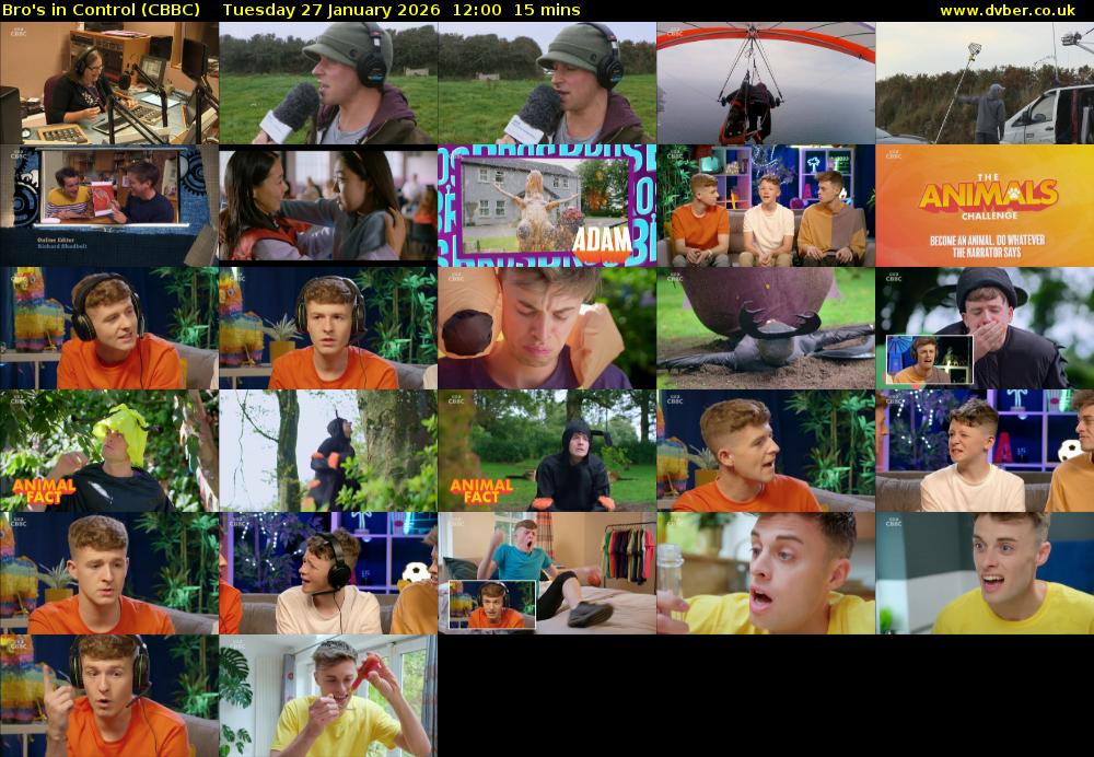 Bro's In Control (CBBC) Tuesday 27 January 2026 12:00 - 12:15