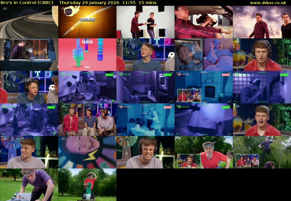 Bro's In Control (CBBC) Thursday 29 January 2026 11:55 - 12:10