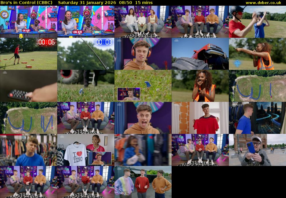 Bro's In Control (CBBC) Saturday 31 January 2026 08:50 - 09:05