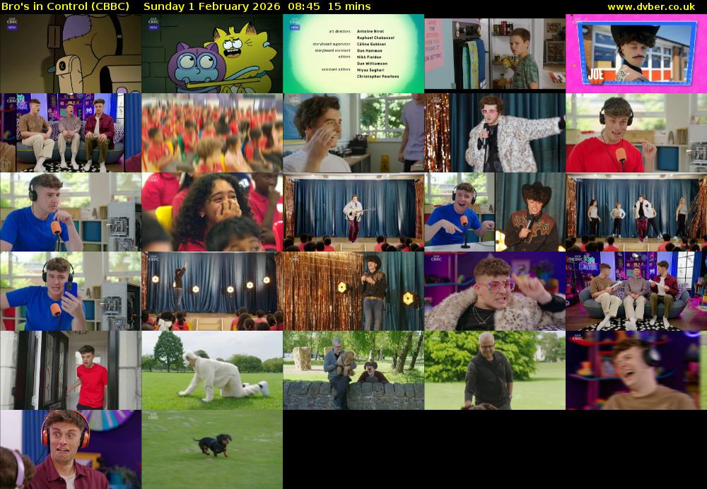 Bro's In Control (CBBC) Sunday 1 February 2026 08:45 - 09:00