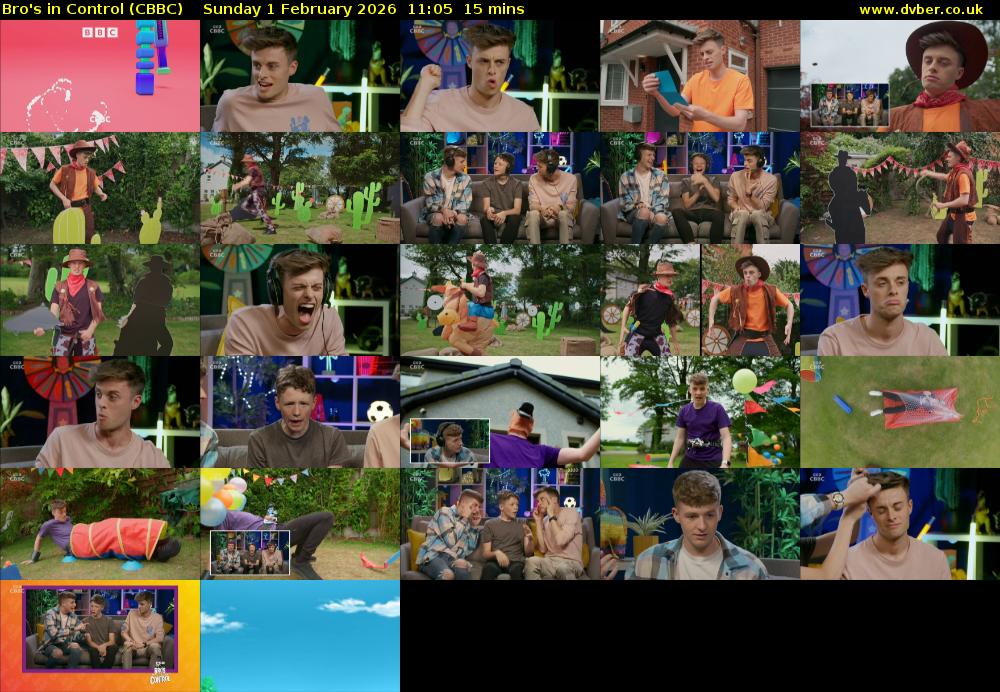 Bro's In Control (CBBC) Sunday 1 February 2026 11:05 - 11:20