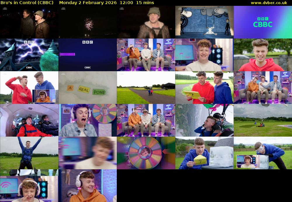 Bro's In Control (CBBC) Monday 2 February 2026 12:00 - 12:15