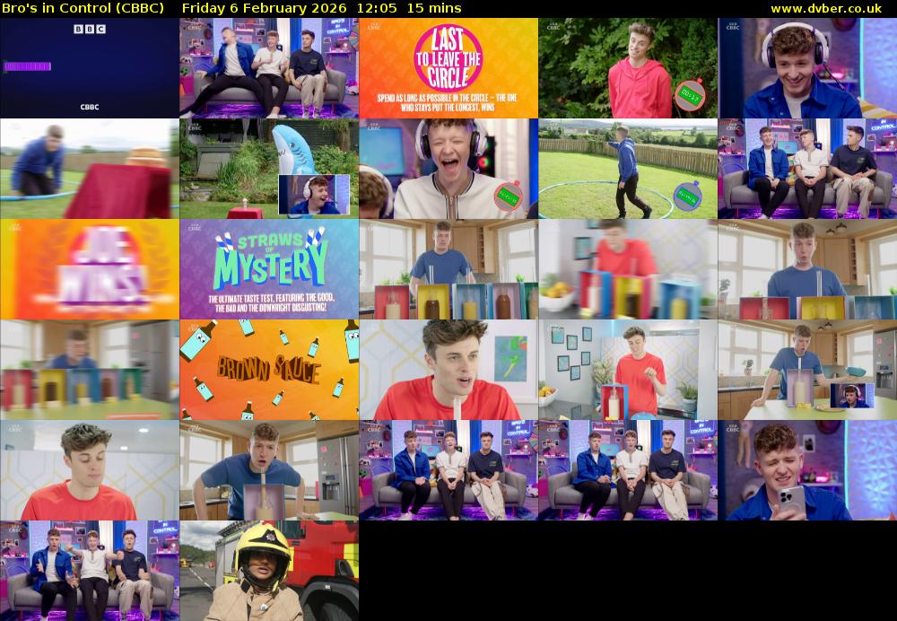 Bro's In Control (CBBC) Friday 6 February 2026 12:05 - 12:20