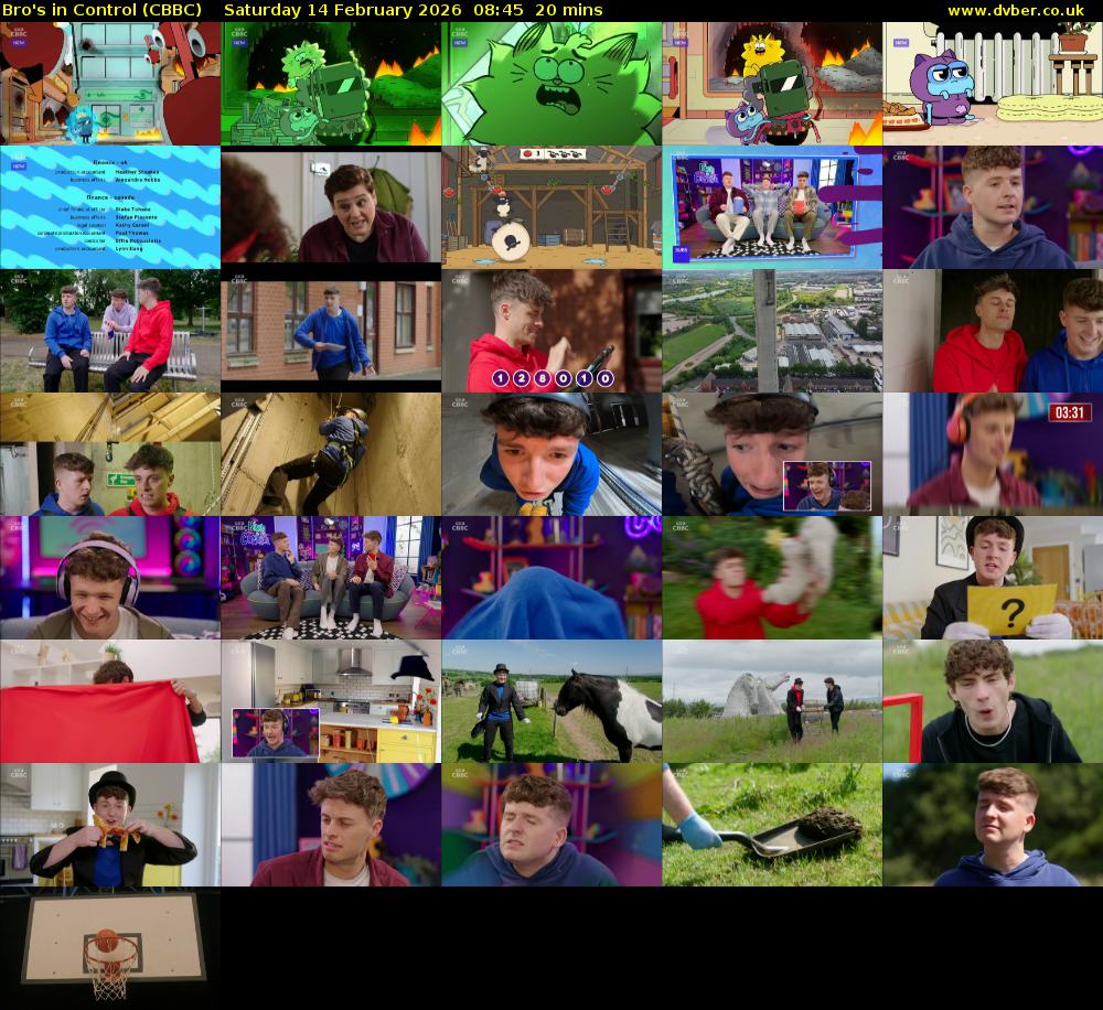 Bro's In Control (CBBC) Saturday 14 February 2026 08:45 - 09:05