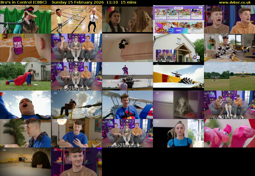 Bro's In Control (CBBC) Sunday 15 February 2026 11:10 - 11:25