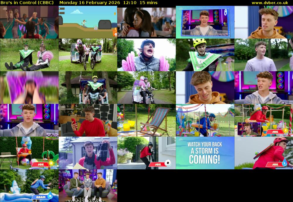 Bro's In Control (CBBC) Monday 16 February 2026 12:10 - 12:25
