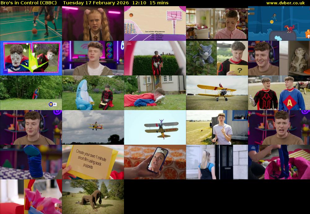 Bro's In Control (CBBC) Tuesday 17 February 2026 12:10 - 12:25
